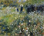 renoir, Mujer con una sombrilla en un jardin